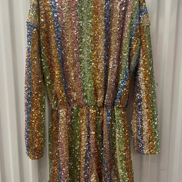Endless Rose Vibrant Sequin Romper Size L - Picture 5 of 7